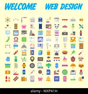 Set vektor Zeile für Symbole im flachen Design mit Elementen für mobile Konzepte und Web Apps. Sammlung moderne Infografik logo und Piktogramm. Vektor illustra Stock Vektor