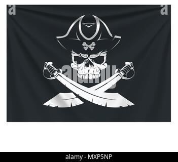 Pirate Symbol Flagge Stock Vektor