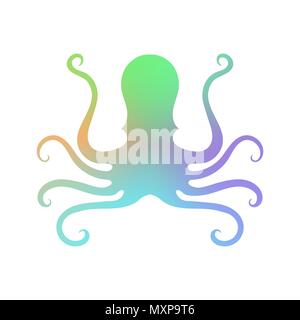 Bunte Octopus Symbol. Stilisiertem Logo Design. Sea Food Symbol. Stock Vektor