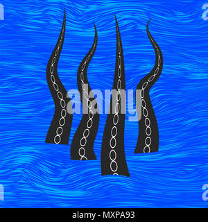 Tentakeln Octopus. Teile der Sea Monster. Natürliche Frische Meeresfrüchte. Riesige Kraken Schwimmen Stockfoto