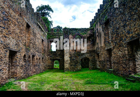 Bakaffa's Palace in Fasil Ghebbi in Gondar, Äthiopien Stockfoto