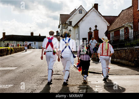 Thaxted Morris Wochenende, Thaxted Essex England UK. 2-3 Juni 2018 der 85. Sitzung der Mitgliedsvereine des Morris Ring gehostet von thaxted Morris Men ( Stockfoto