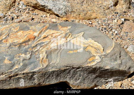 Metamorphes Gestein, Palm Canyon Trail, Anza-Borrego Desert State Park, CA 110814 70482 Stockfoto