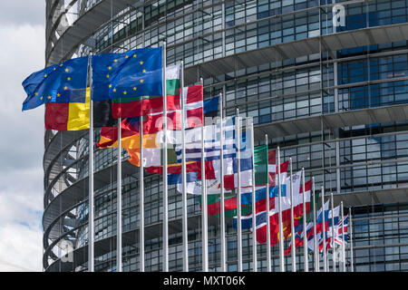 EU-Parlament, Straßburg, Alscace, Frankreich Stockfoto
