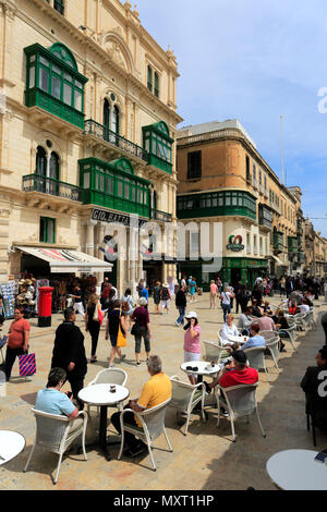 Street Scene, Trio ir Repubblika, Valletta, Malta Stockfoto