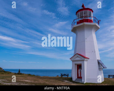 Cap-Gaspe Leuchtturm, Le Gräber Trail, Forillon National Park, Gaspe Halbinsel, Kanada. Stockfoto