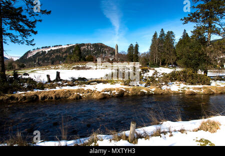 Klosteranlage in einer Winterlandschaft Stockfoto