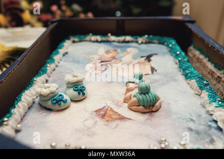 Candy Bar in Pastelltönen für Kinder geburtstag Stockfoto