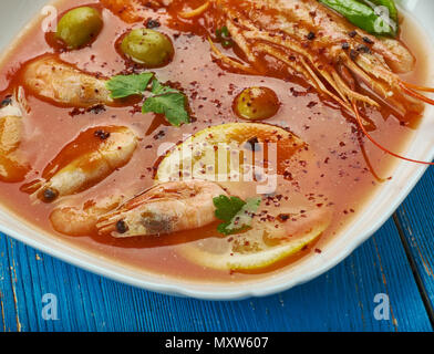 Brodetto - Kroatische Meeresfrüchteeintopf, ähnlich einer italienischen Brodetto oder Griechischen Bourdeto. Stockfoto