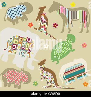 Nahtlose Tier Muster für Kinder Stock Vektor