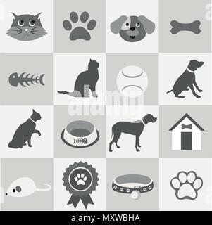 Pet-Symbole gesetzt Stock Vektor