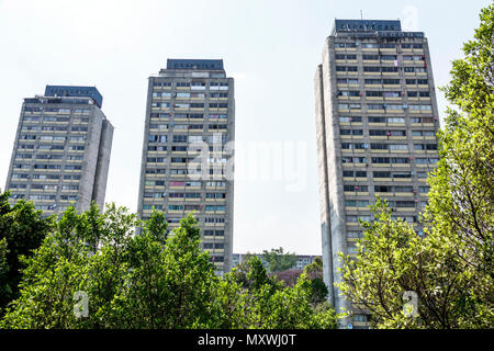 Mexiko-Stadt, Mexiko, Hispanic, Colonia Morelos, Conjunto Urbano Nonoalco Tlatelolco, Wohnprojekt, Hochhaus Wolkenkratzer Gebäude r Stockfoto