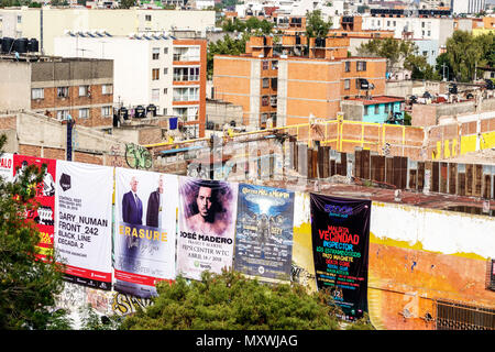 Mexiko-Stadt, lateinamerikanisch-lateinamerikanisch, ethnisch, mexikanisch, Buenavista, Nachbarschaft, Skyline der Stadt, Stadtbild, Blick von oben, Gebäude, Stockfoto