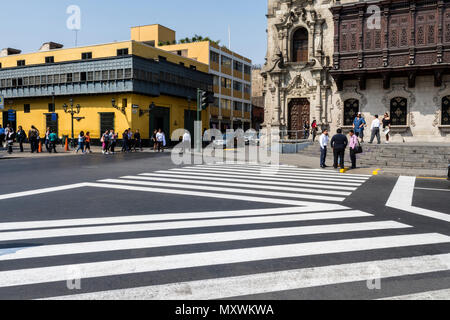 Koloniale Architektur in Lima, Peru. Stockfoto