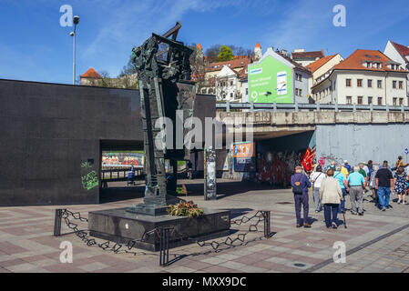 Holocaust Denkmal vor Saint Martin's Cathedral in Bratislava, Slowakei Stockfoto