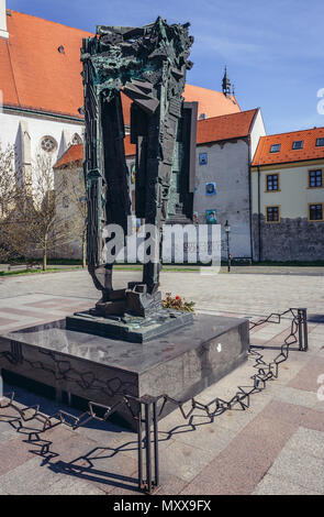 Holocaust Denkmal vor Saint Martin's Cathedral in Bratislava, Slowakei Stockfoto