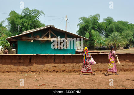 Indien, Orissa, Chhattisgarh, Muria, Bison Horn Stamm Stockfoto