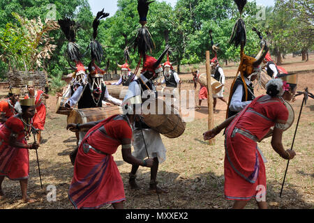 Indien, Orissa, Chhattisgarh, Muria, Bison Horn Stamm Stockfoto