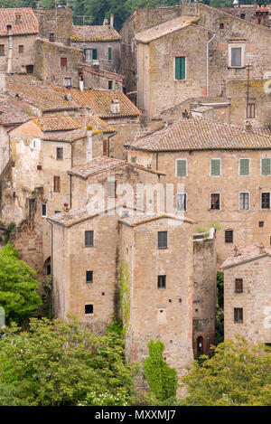 Detail der Etruskischen Dorf in der Toskana, Italien Stockfoto