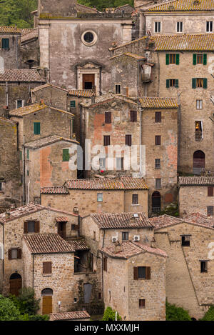 Detail der Etruskischen Dorf in der Toskana, Italien Stockfoto