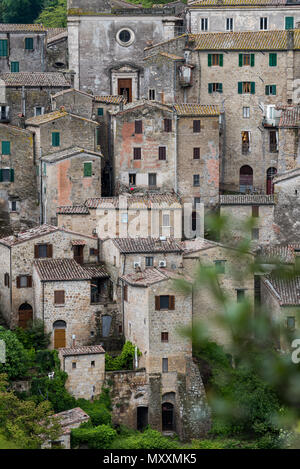 Detail der Etruskischen Dorf in der Toskana, Italien Stockfoto