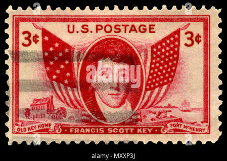 Francis Scott Key Fort McHenry Stempel Stockfoto