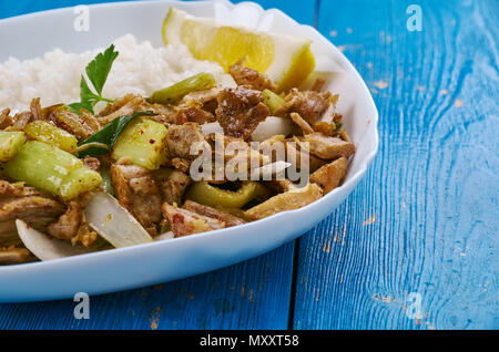 Machaca - Authentische Mexikanische Shredded Beef, Nahaufnahme Stockfoto