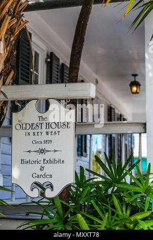 Älteste Haus in Key West Stockfoto