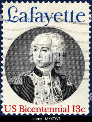 Marquis De Lafayette (französischer Offizier) American General Briefmarke Stockfoto