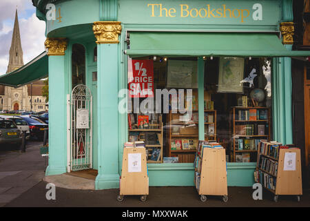 London, UK - Oktober 2017. Ein vintage Buchladen an der High Street in Blackheath, ein Bereich, in der Gemeinde von Lewisham. Querformat. Stockfoto