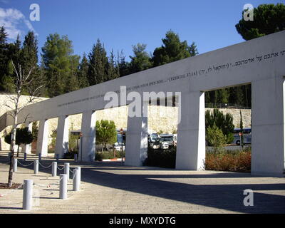 Der Eingang zum Museum Yad Vashem in Jerusalem. Stockfoto