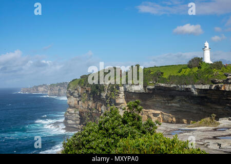 Die Macquarie Lighthouse, auch als South Head obere Licht bekannt, war der erste und ist der Dienstälteste, Leuchtturm Ort in Australien. Stockfoto