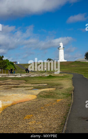 Die Macquarie Lighthouse, auch als South Head obere Licht bekannt, war der erste und ist der Dienstälteste, Leuchtturm Ort in Australien. Stockfoto