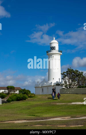 Die Macquarie Lighthouse, auch als South Head obere Licht bekannt, war der erste und ist der Dienstälteste, Leuchtturm Ort in Australien. Stockfoto