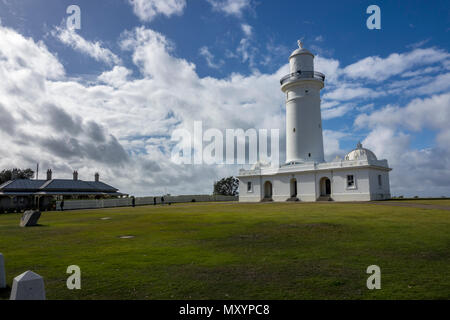 Die Macquarie Lighthouse, auch als South Head obere Licht bekannt, war der erste und ist der Dienstälteste, Leuchtturm Ort in Australien. Stockfoto