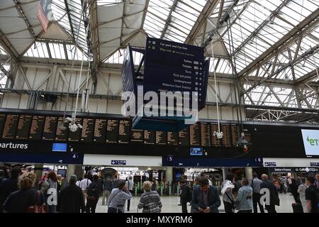 Waterloo Station-London England Stockfoto