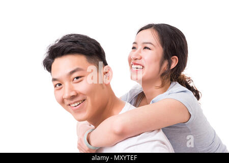 Porträt der jungen Glücklich lächelnde Paar. Stockfoto