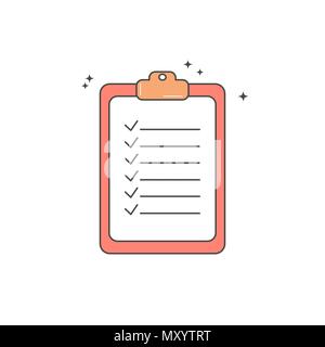 Checkliste Dokument Zwischenablage vektor Symbol auf weißem Hintergrund Stock Vektor