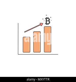 Bitcoin Wachstum vektor Konzept Abbildung Stock Vektor