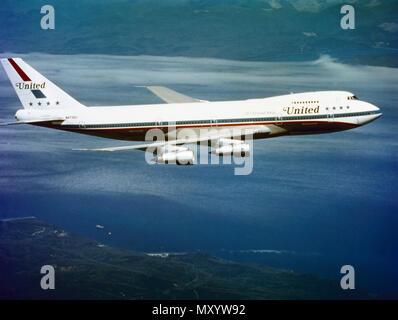 United Airlines zum 31. Januar 1974 Boeing 747 Flugzeug Stockfoto