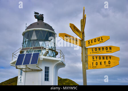 Cape Reinga Leuchtturm, Nordinsel, Neuseeland Stockfoto