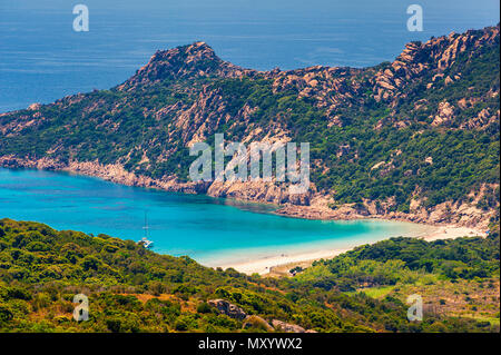 Abgelegenen Strand in der Nähe von Sartène in Korsika, Frankreich Stockfoto