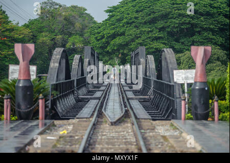 Brücke am River Kwai, Kwaiyai Straße, Ban Tai, Mueang Kanchanaburi Bezirk, Kanchanaburi, Thailand Stockfoto