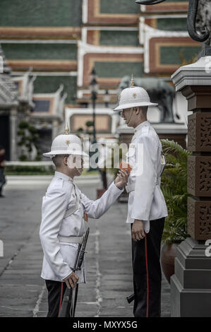 Schutzvorrichtungen an den königlichen Palast, Bangkok, Thailand Stockfoto