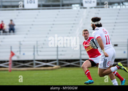 Sacramento, USA, 10. Februar 2018. Herren Meisterschaft USA Rugby vs Kanada die Männer USA Rugby vs Canada Meisterschaft Match am Papa Murphy Par Stockfoto