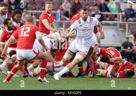 Sacramento, USA, 10. Februar 2018. Herren Meisterschaft USA Rugby vs Kanada die Männer USA Rugby vs Canada Meisterschaft Match am Papa Murphy Par Stockfoto