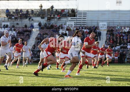 Sacramento, USA, 10. Februar 2018. Herren Meisterschaft USA Rugby vs Kanada die Männer USA Rugby vs Canada Meisterschaft Match am Papa Murphy Par Stockfoto