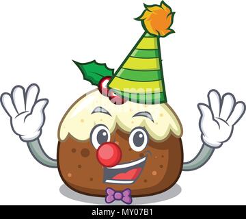 Clown fruit cake Maskottchen Karikatur Stock Vektor