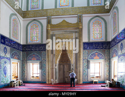 Ankara/Türkei - vom 2. Juni 2018: Innenraum Kocatepe Moschee Stockfoto