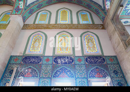 Ankara/Türkei - vom 2. Juni 2018: Innenraum Kocatepe Moschee Stockfoto